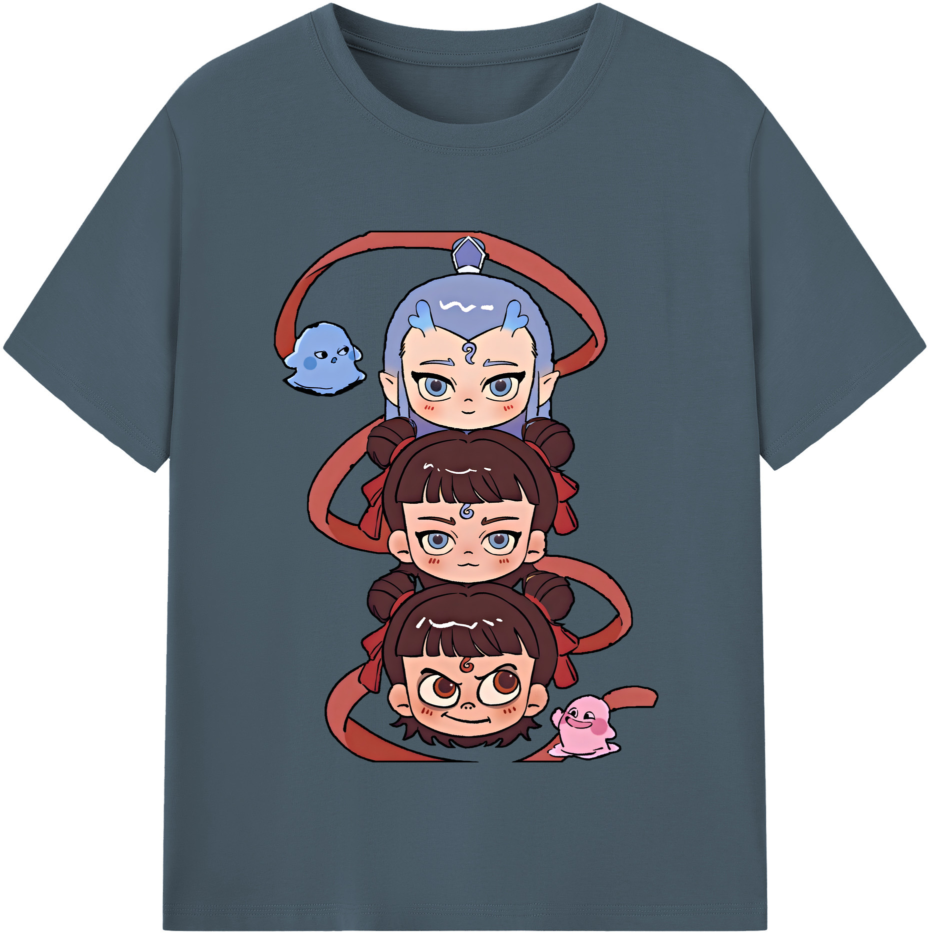（画像用） Ne Zha 2 ナタ 魔童の大暴れ 綿100％半袖Tシャツ（フロントプリント）